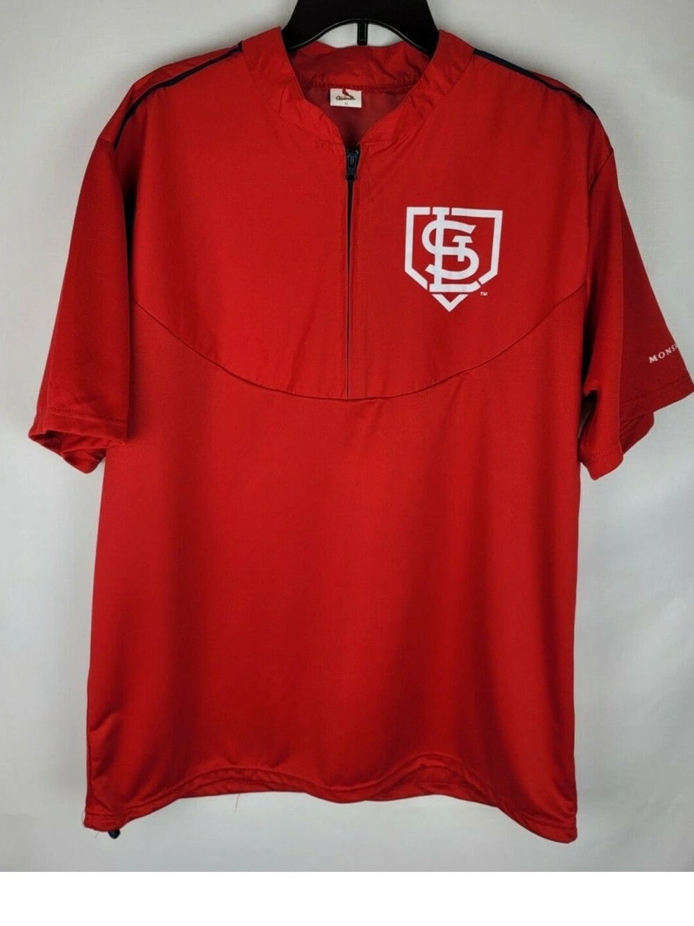 OFFICIAL MLB ST LOUIS CARDINALS Short Sleeve WARM UP JACKET MONSANTO SZ XL